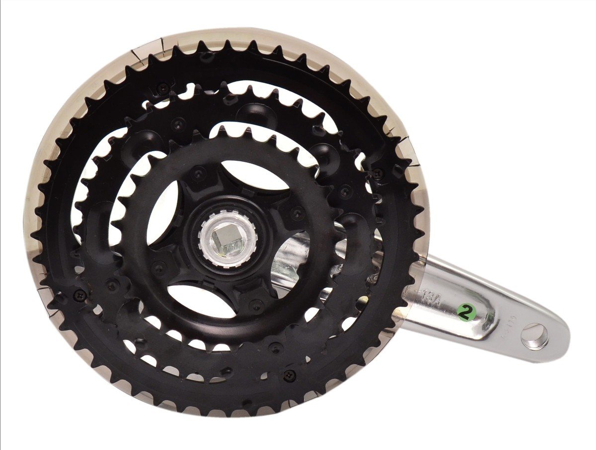 Unbranded Lasco crankset spieloos 28x38x48t 170mm aluminium - Afbeelding 2